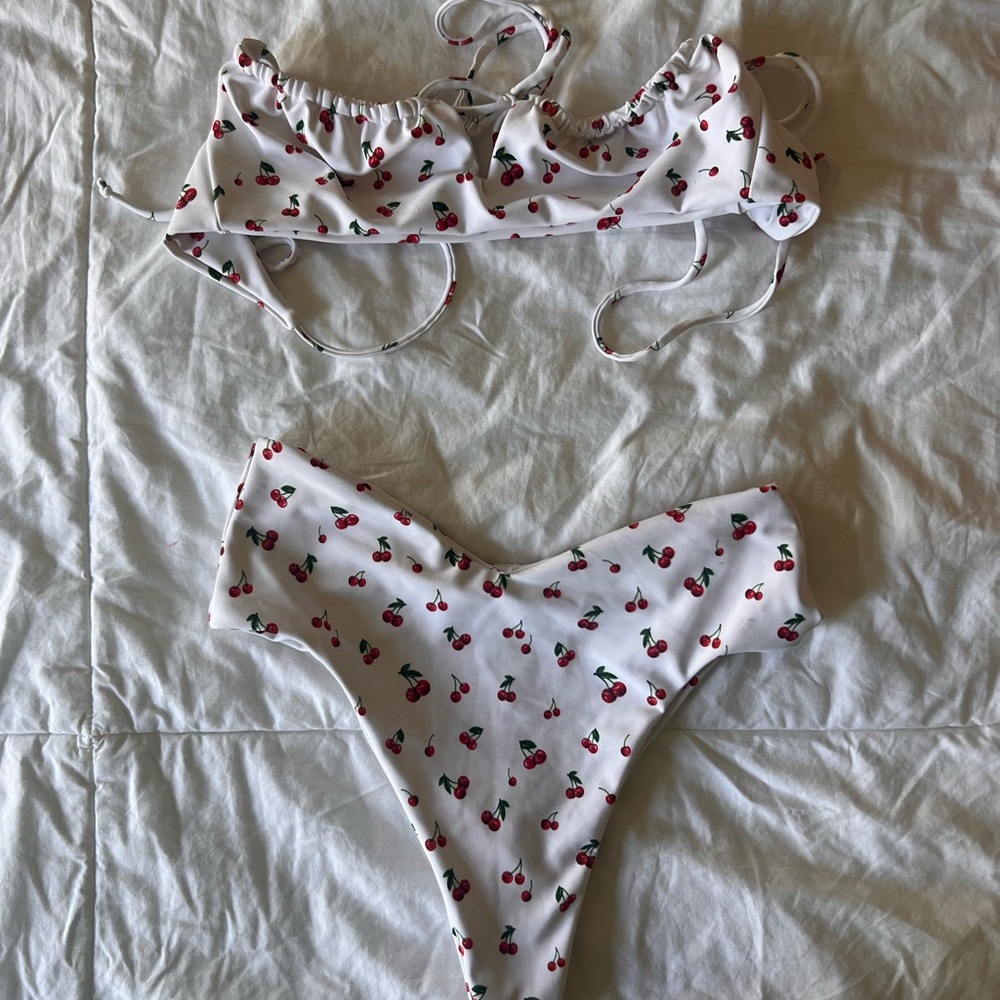 NWOT Skatie Cherry Print Bikini Set S